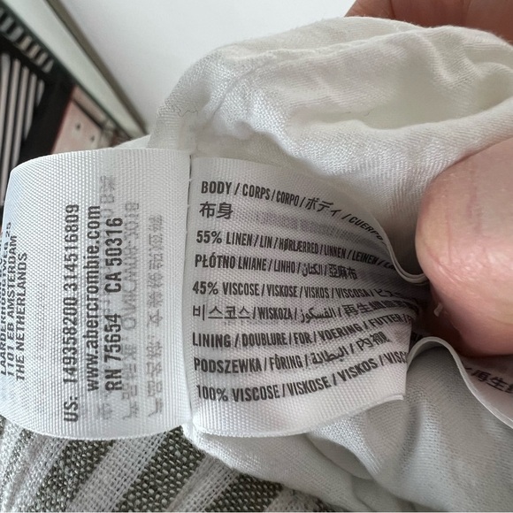 Abercrombie & Fitch Striped Poplin Shorts Linen Size L - Picture 5 of 5